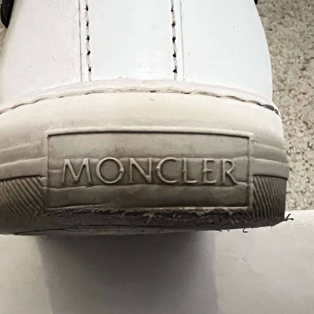 $795 Authentic MONCLER Made in Romania Men's White Leather Low Trainers Sz.43.5 - Picture 14 of 16
